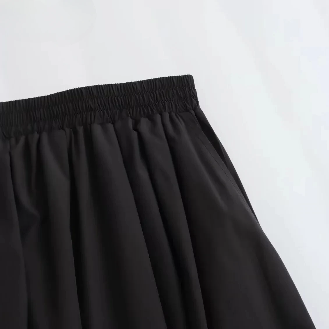 Mooyufon Women's Fashion Spring New Black Wide Pleated Swing Vintage Chic Female High Waist Elegant A-line Long Skirt Mujer - Image 4