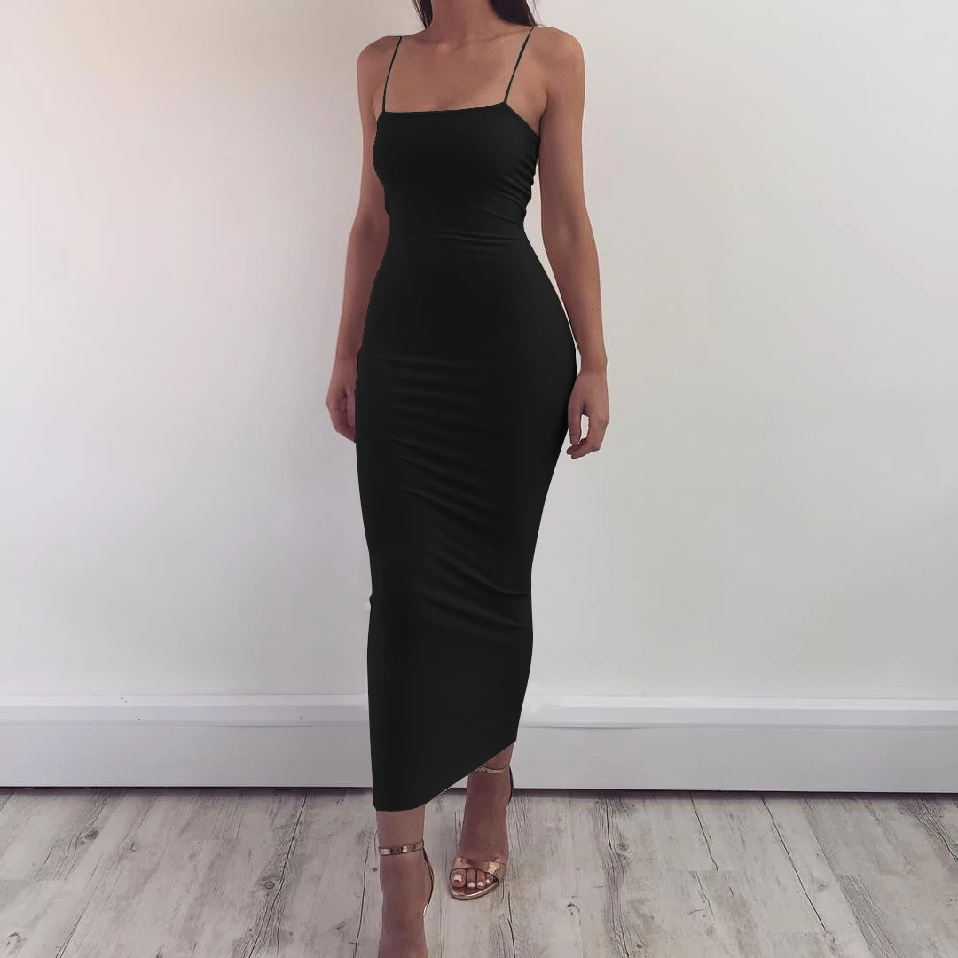 JZ461 New Summer Women's Dress Long Sling Dresses Club Sexy Suspender Dress - Image 3