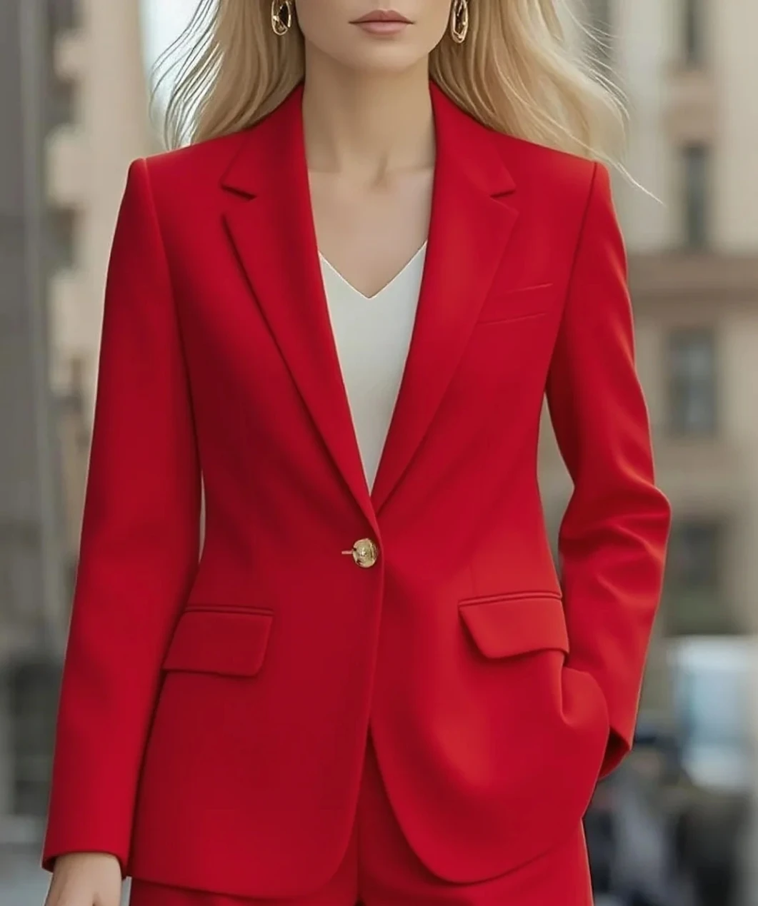 Autumn long-sleeved solid colour cardigan one-button small suit jacket for women - Image 5