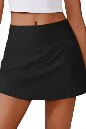 Womens Tennis Skirt High Waisted Skort with 2 Pockets Stretchy Athletic Skirts for Workout Pickleball Running