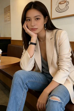 2026 Elegant jacket Women's Suit Single office Casual British Professional Women's Buttonless suit collar pocket simple coat top