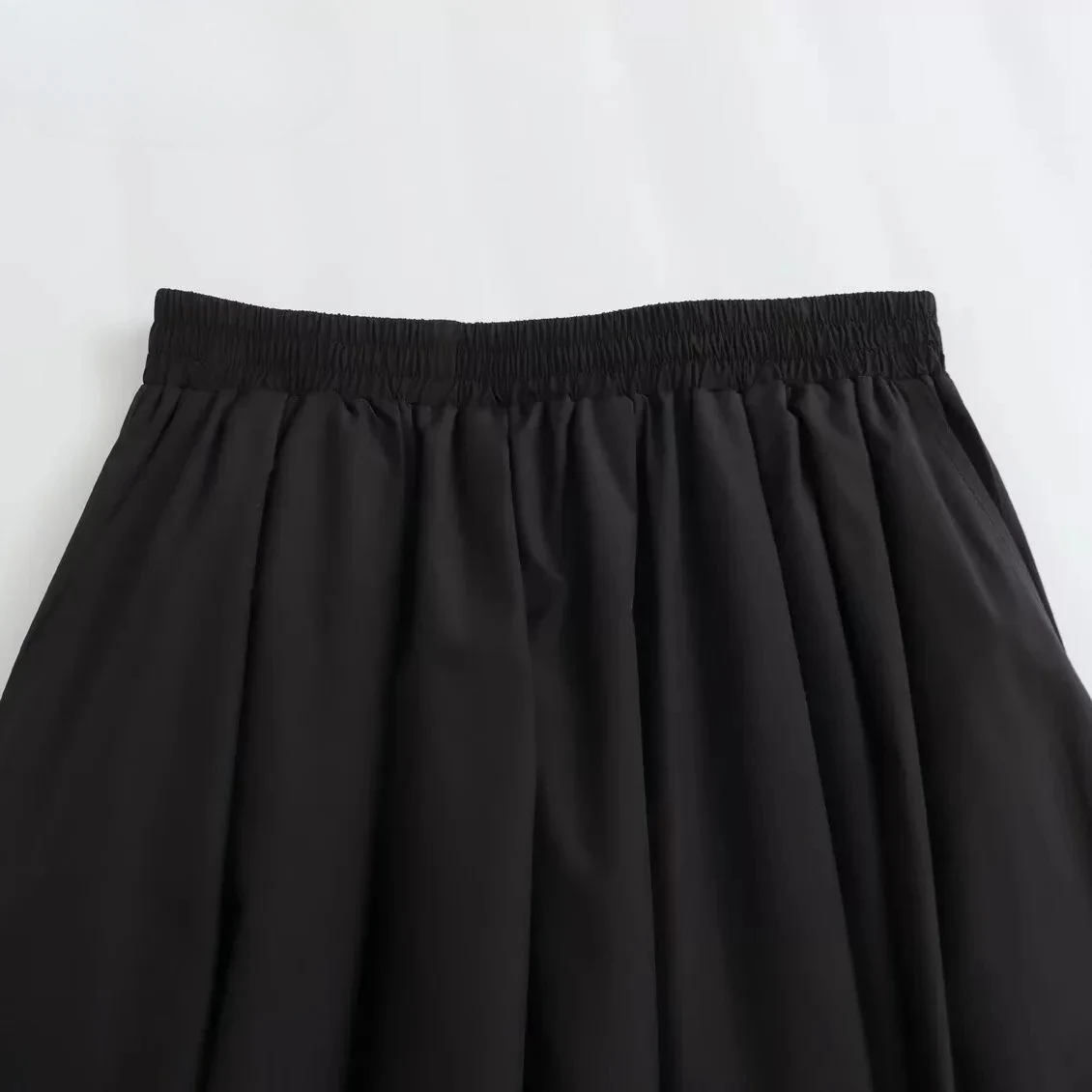 Mooyufon Women's Fashion Spring New Black Wide Pleated Swing Vintage Chic Female High Waist Elegant A-line Long Skirt Mujer - Image 3