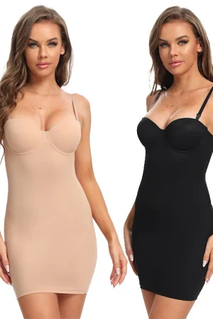 Women Stretch Straight Dress With Underwire Cup Simple Sexy Dresses Spaghetti Strap Tube Bodycon One-piece Pencil Underdress